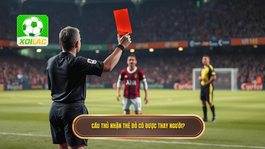1. Cầu thủ nhận thẻ đỏ có được thay người_