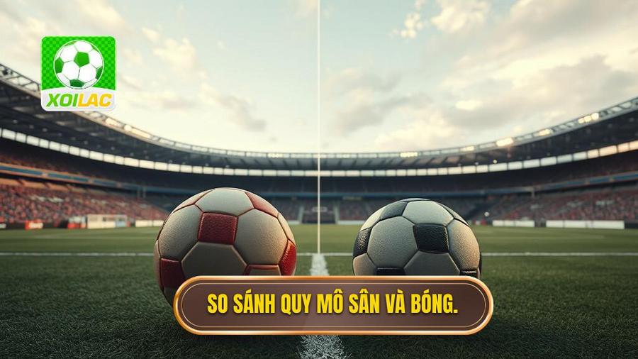 1. So sánh quy mô sân và bóng.